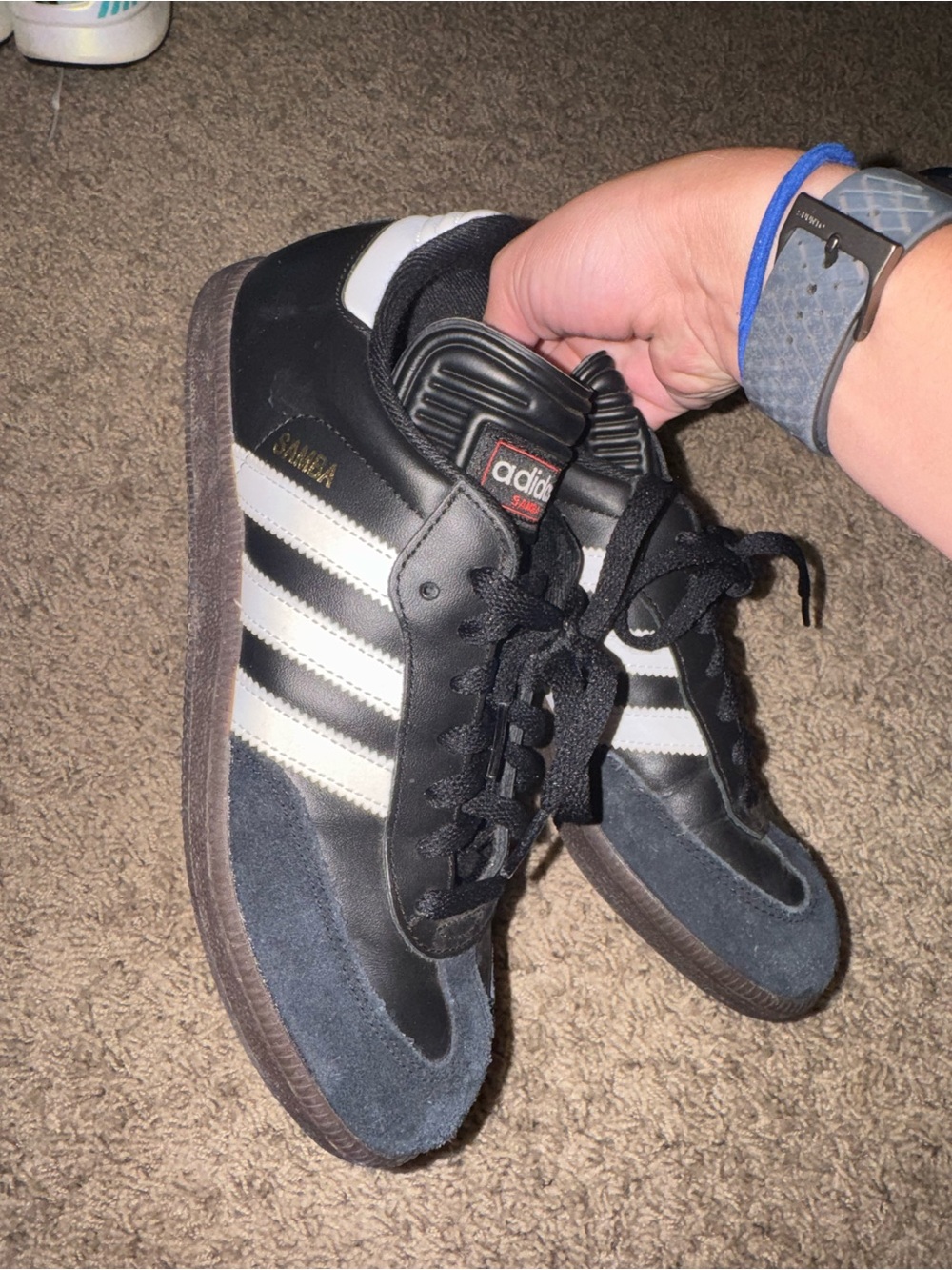 adidas Samba Men's Black with White Stripes Sneakers